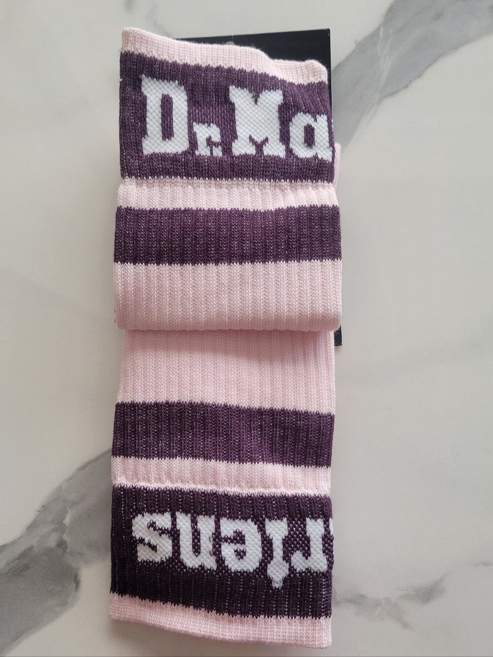 DR. MARTENS Athletic Logo Socks Chalk Pink Punk Grunge Women's M/L (US 9-14) NWT